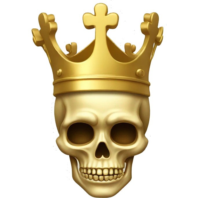 a golden skeleton with golden crown emoji