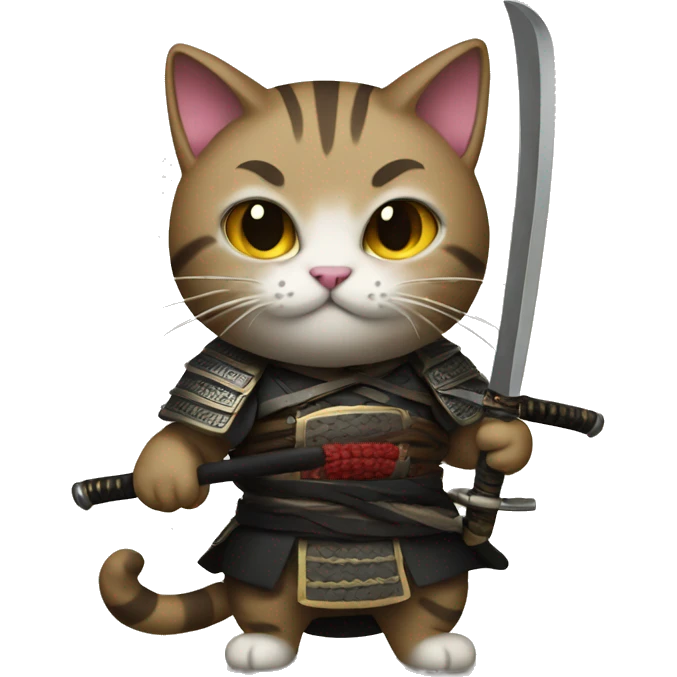 Cat with a katana emoji