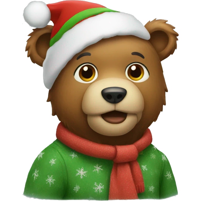 Christmas bear emoji