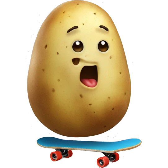 a potato playing skateboard  emoji