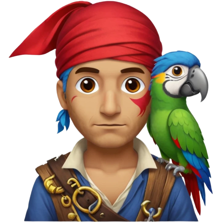 pirate and parrot emoji