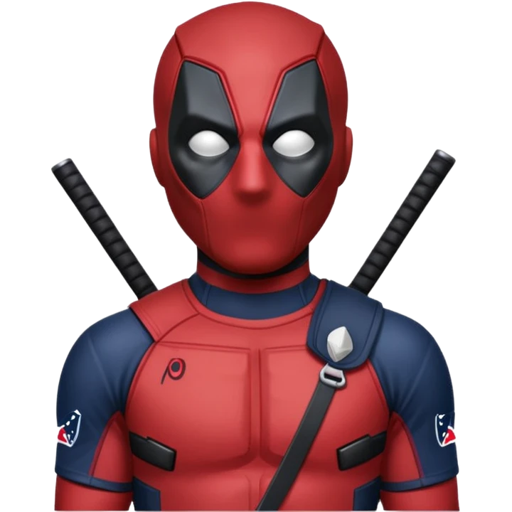 Deadpool with New England Patriots jersey emoji