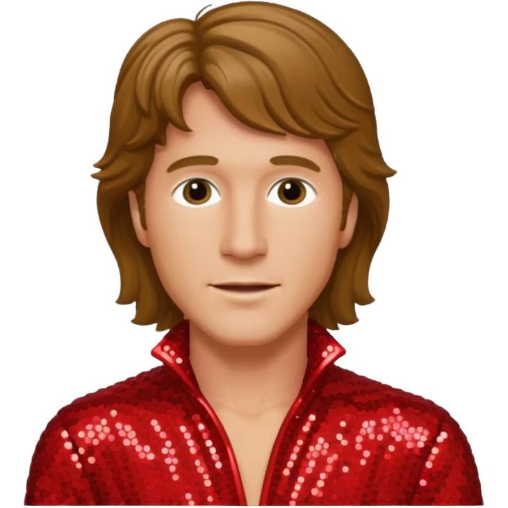 Andy Gibb with red sequin outfit emoji