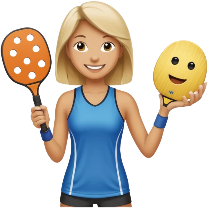 Female pickle playing pickleball emoji