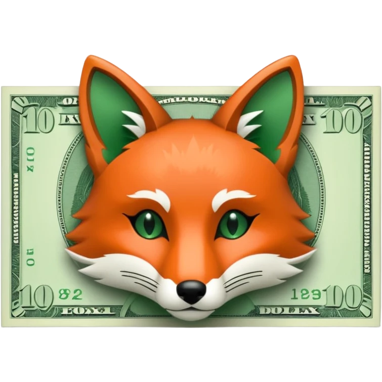 make 100 dollar bill with a fox head silhouette  emoji