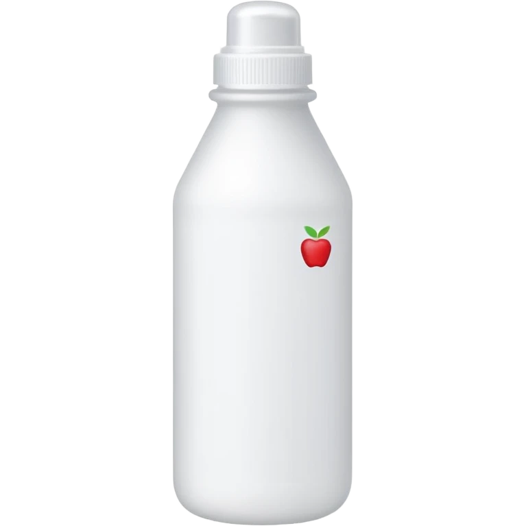 small upright plastic bottle with pointed cap or brush applicator, matte white or pale beige tones, slim slightly cylindrical shape, school or office use, tip with small bead of opaque liquid, no text or extras, apple emoji style, soft lighting, subtle shadows, transparent background, emoji scale emoji