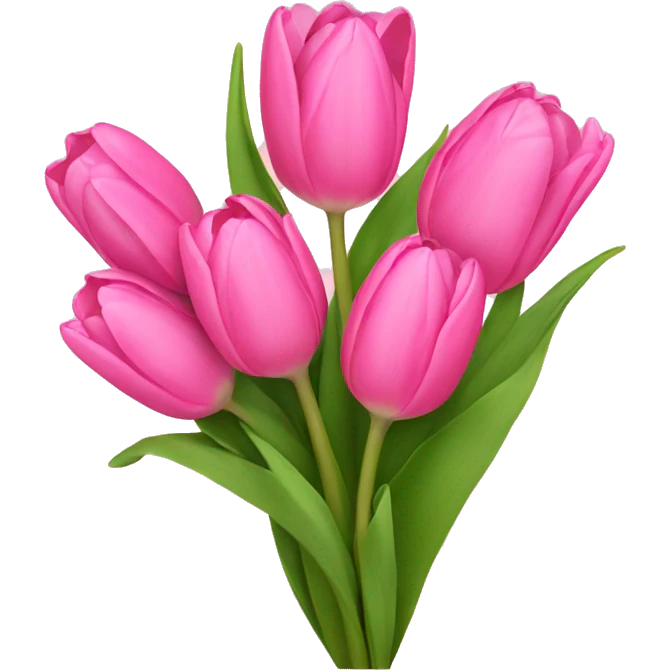pink tulip bouquet with ribbon  emoji