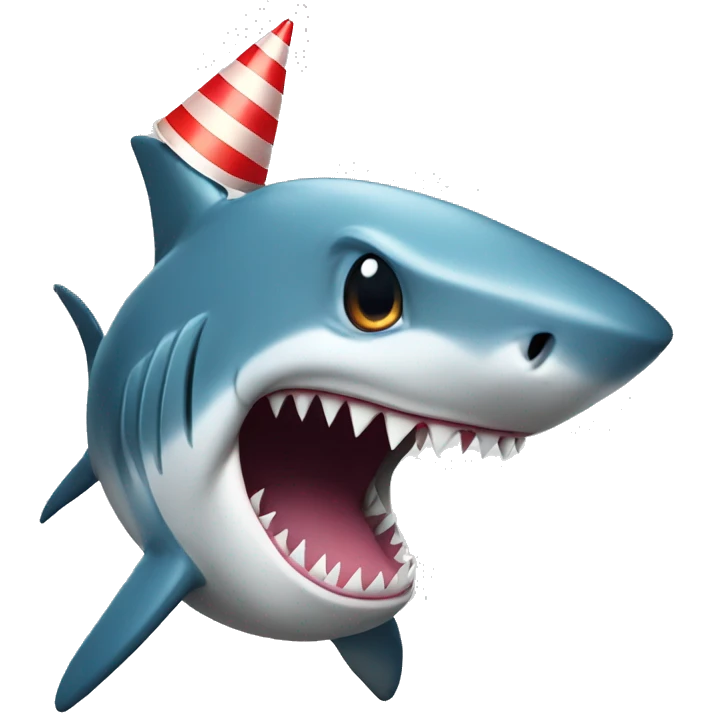 Shark with party hat emoji