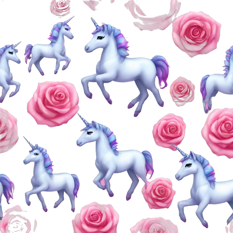 Sparkling nebula zebra unicorn Pegasus roses emoji