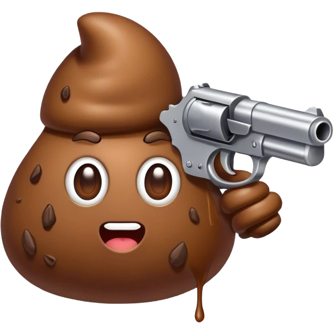 Poop with a gun emoji