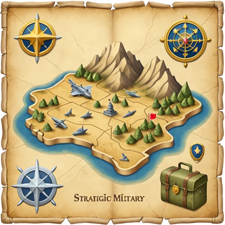 strategic military map with military objects emoji