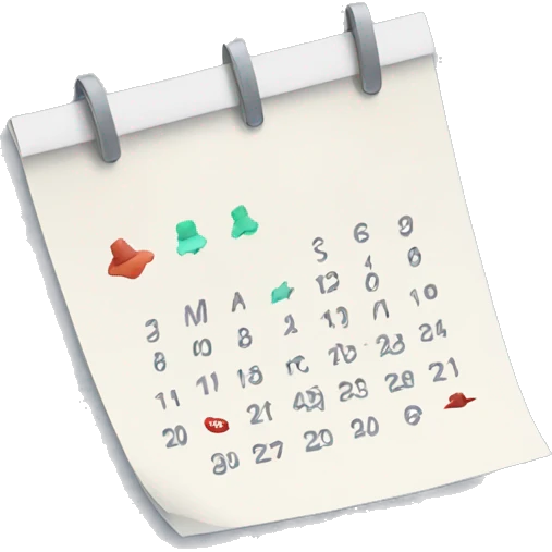 Calendar on paperplane emoji