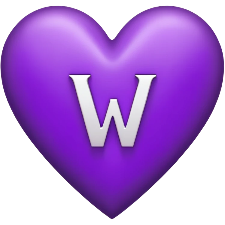 The white Letter “W” inside a Purple Heart emoji