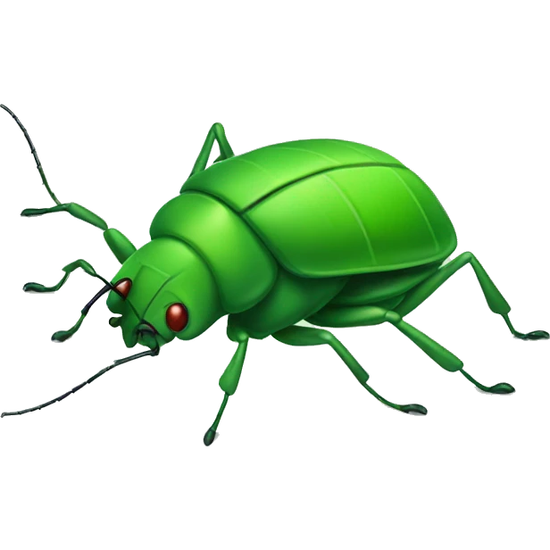 ironical green bug emoji