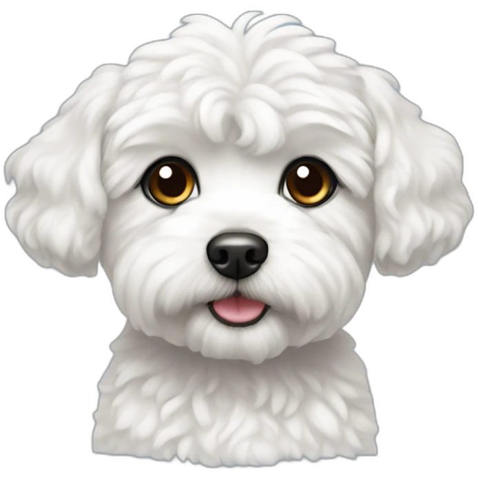 Black ear, white maltipoo emoji