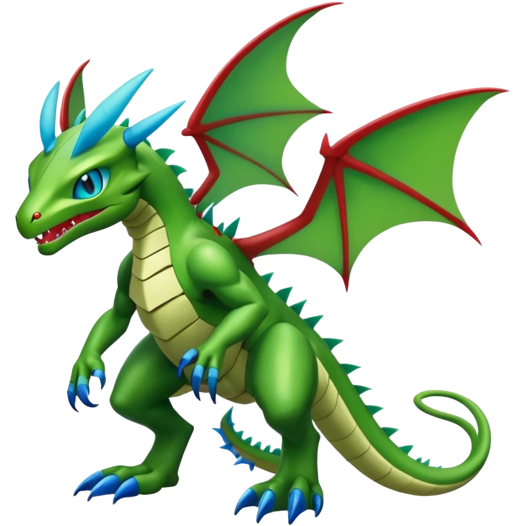 Flygon-Fraxure-hybrid-creature, (full body) emoji