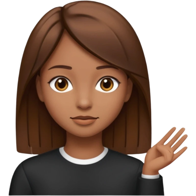 Sou uma rapariga,  morena, cabelo liso, castanho, comprido ,baixa  emoji