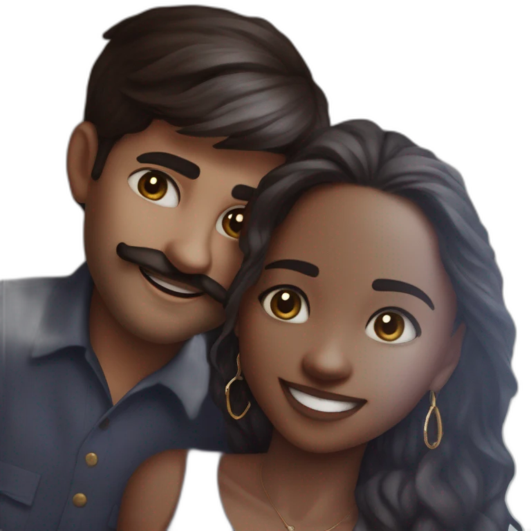 happy duo with style emoji