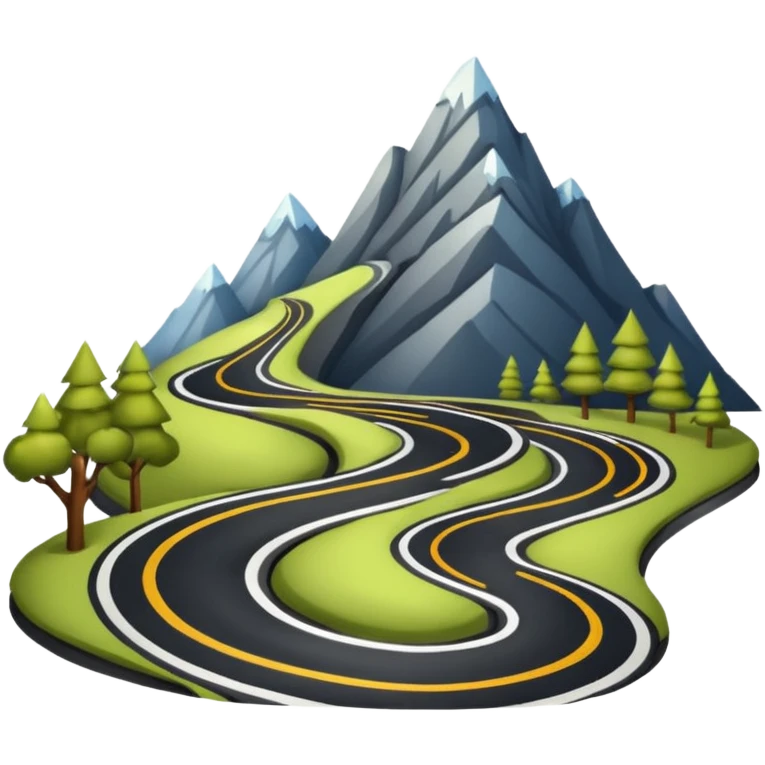 curving mountain road emoji