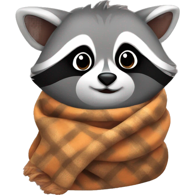 Cute raccoon in blanket emoji