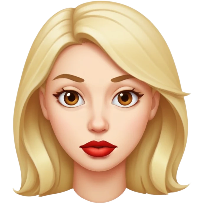 Side eye bite lip emoji