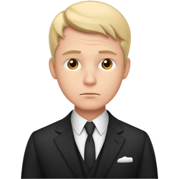 a man in a formal suit thinks hard emoji