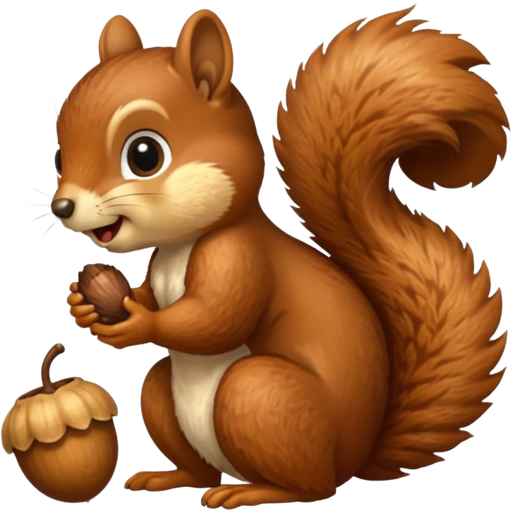 Squirrel bite acorn emoji