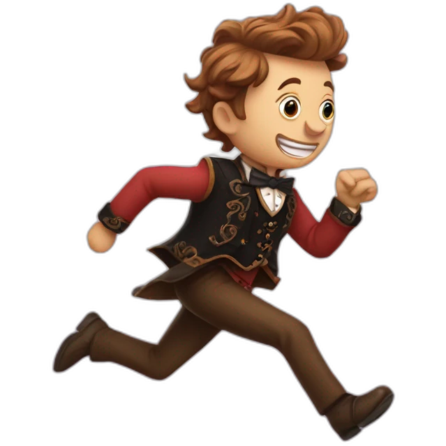 Jack from "Jack and the cuckoo clock heart" running away emoji