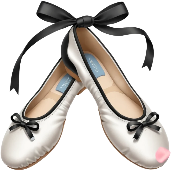 Ballet shoes black and white  emoji