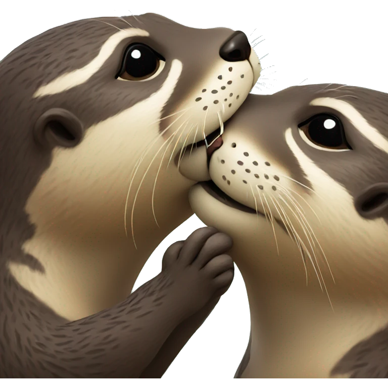 Two mexican otters kissing emoji