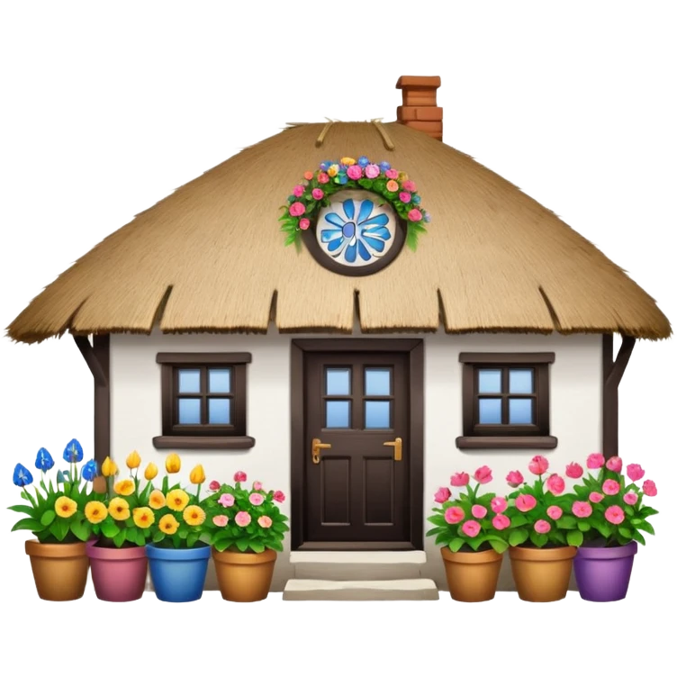 A Ukrainian peasant house with white walls emoji