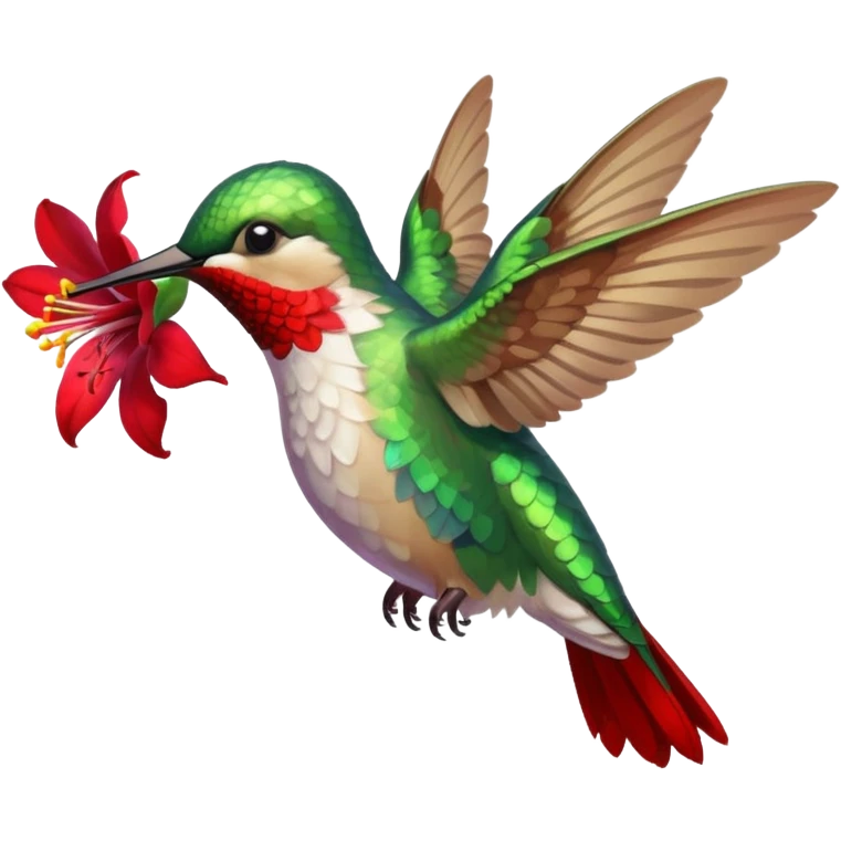 hummingbird drinking nectar from flower emoji