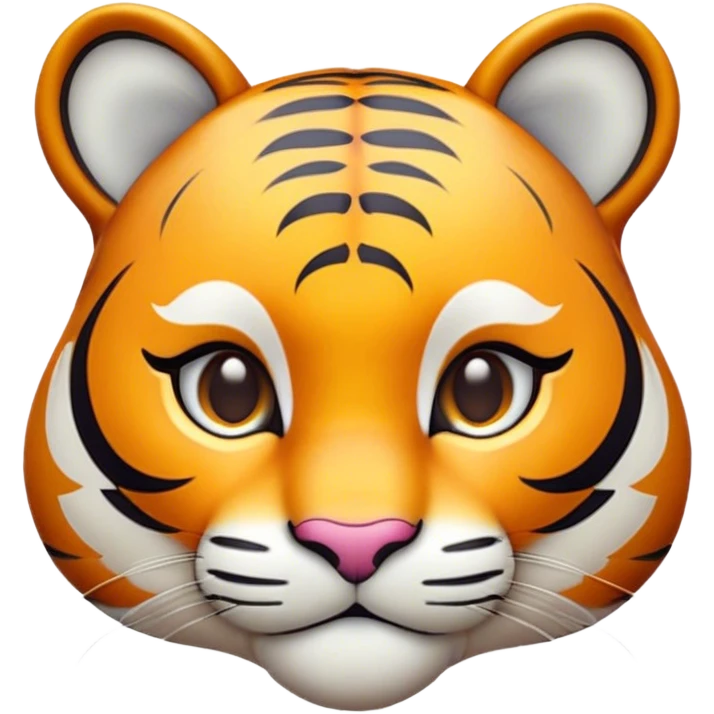 Cinematic Cute Tiger Portrait Emoji, Head tilted playfully and inquisitively, with a sleek, graceful form accented by vivid stripes and round, sparkling eyes filled with charm, Simplified yet irresistibly adorable features, highly detailed, glowing with a warm, inviting wild glow, high shine, affectionate and lively, stylized with a touch of whimsical feline grace, soft glowing outline, capturing the essence of a mischievous yet loving tiger that seems as if it could leap out of the screen into your arms! emoji