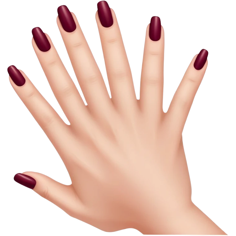 Hand with five fingers in Burgundy manicure  emoji