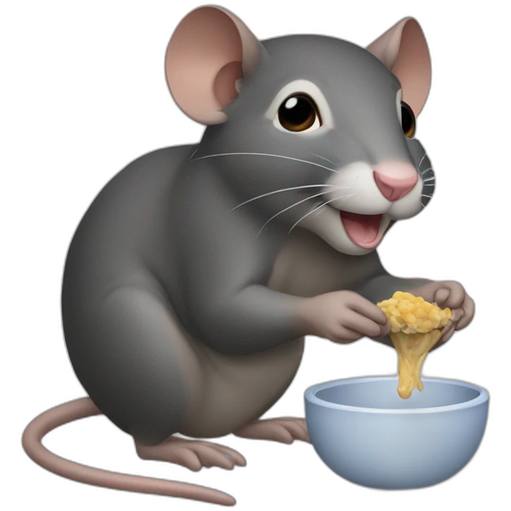 Raton laveur qui mange emoji