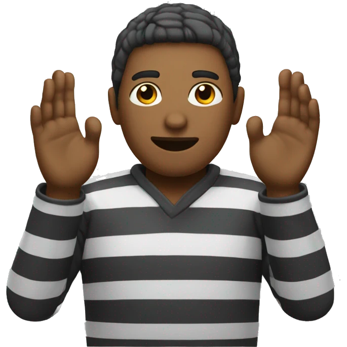 Prisoner with hands up emoji
