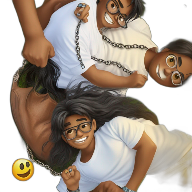 smiling boys in outdoor portrait emoji