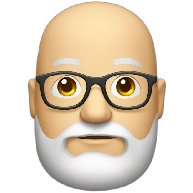 a bald fat programmer with glasses and a beard emoji