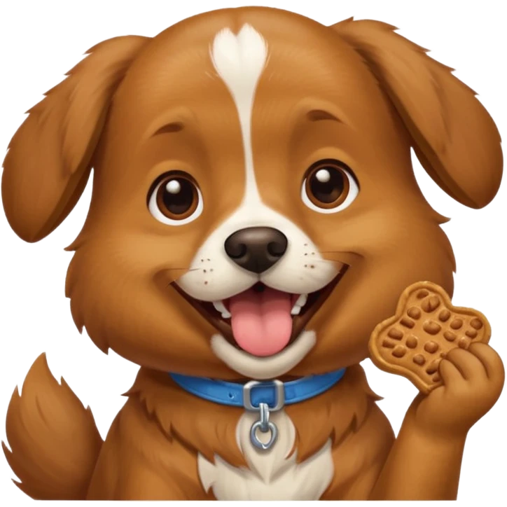 dog eating dog treat emoji