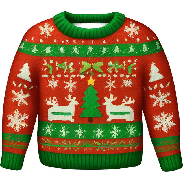 red and green christmas sweater emoji