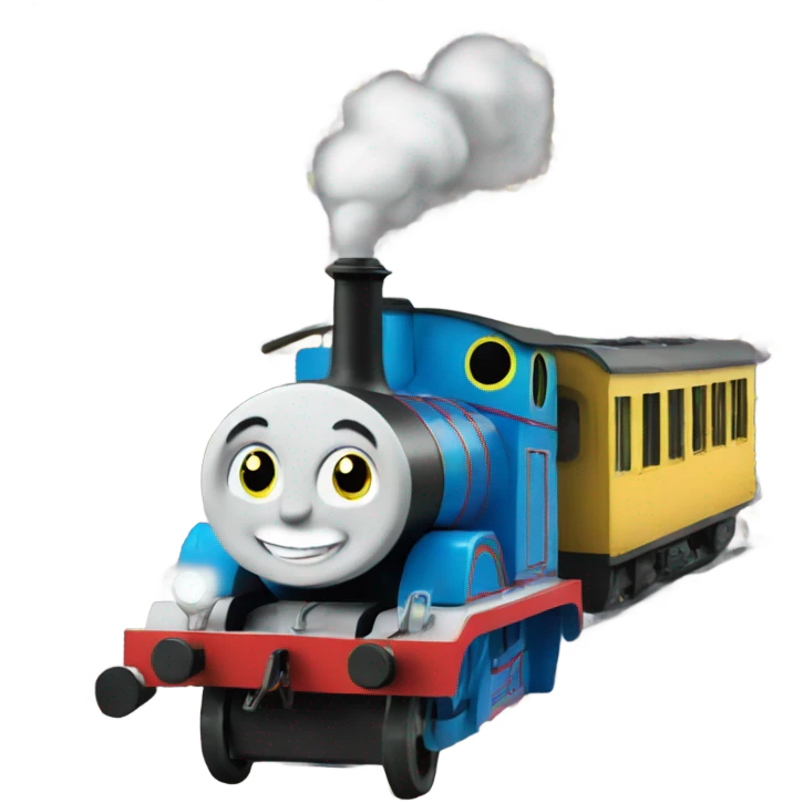 Thomas the Train going to a rave emoji