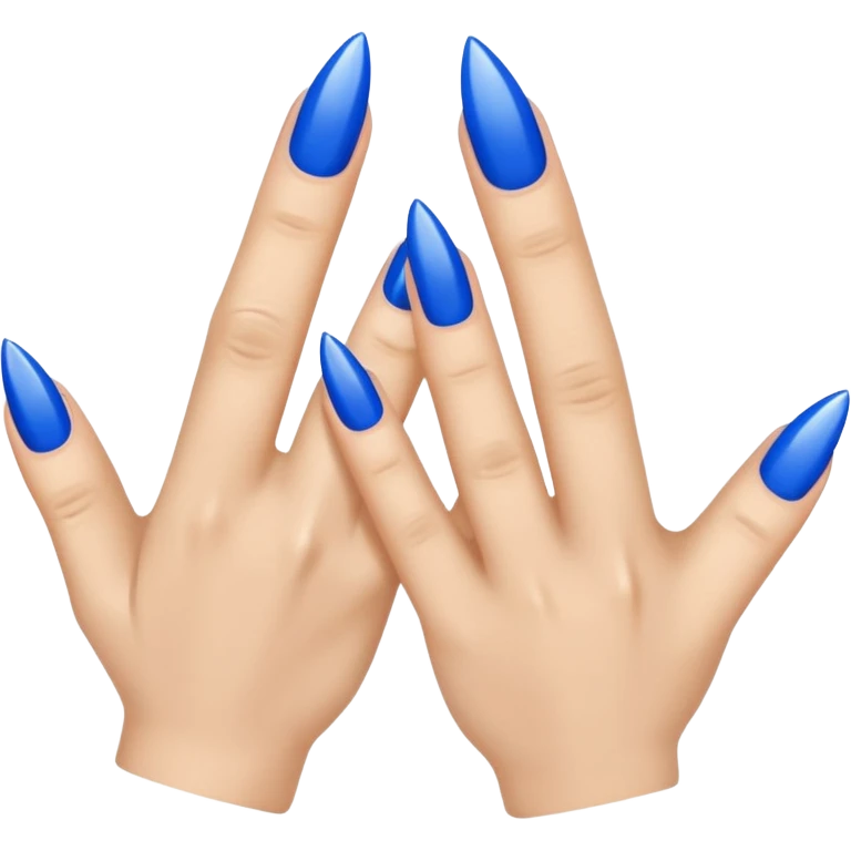 ✌ into blue nails emoji