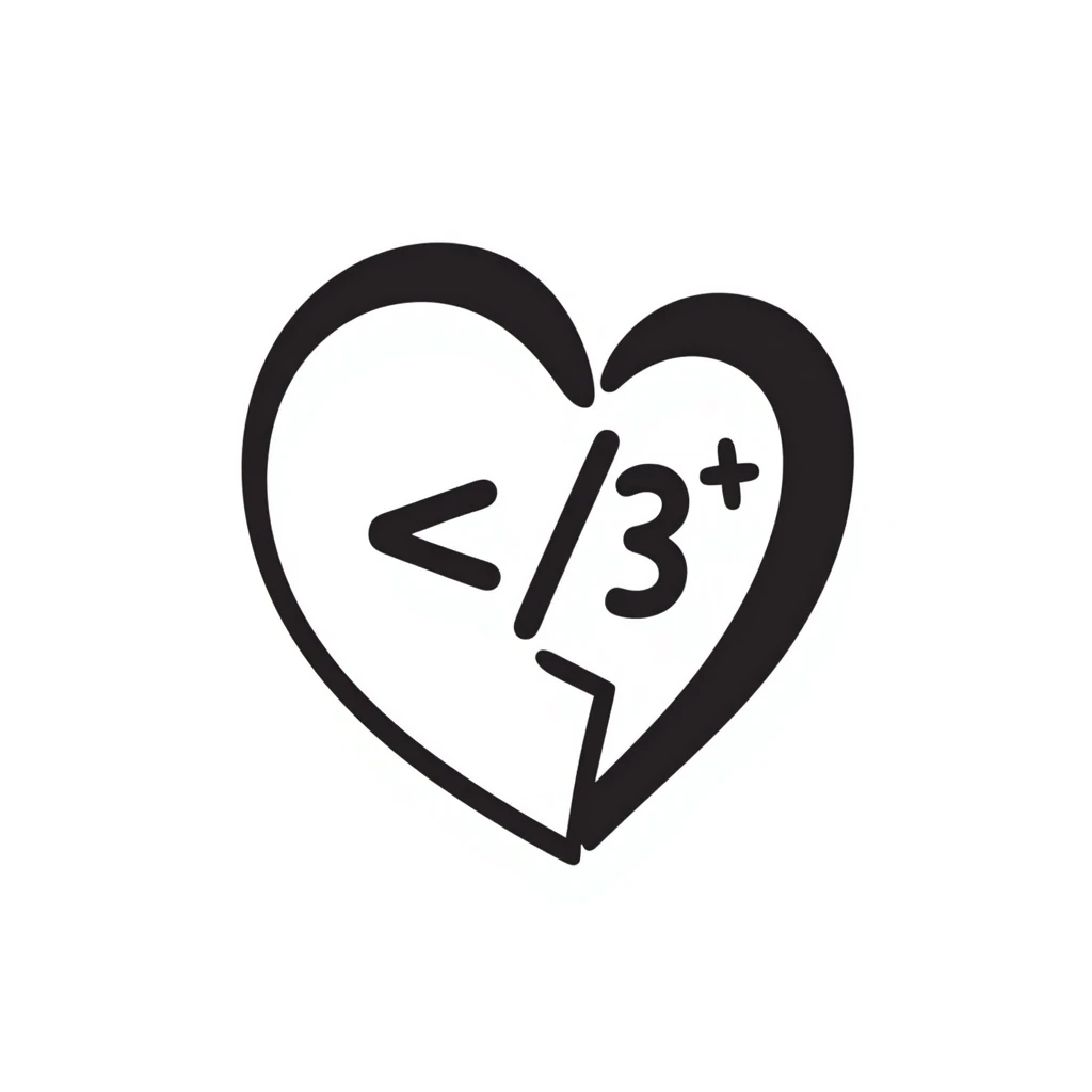 A simple broken heart symbol with the text '</3' written inside or next to it emoji