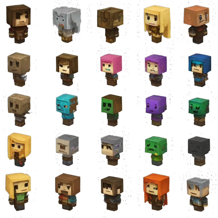 Minecraft style statue of dungeons and dragons characters  emoji