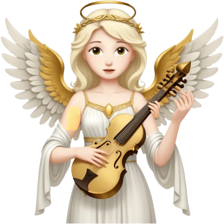 Muse of inspiration with wings and a lyre in her hand emoji