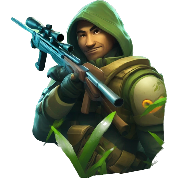 Sniper from dota2 game and nature prophete from dota behind emoji
