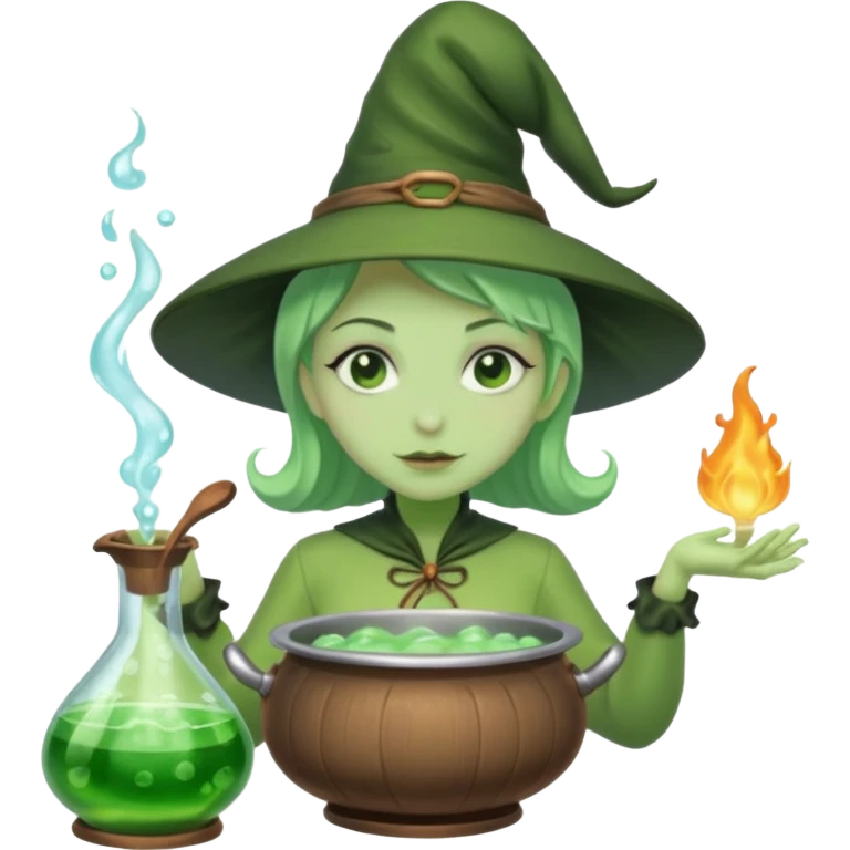 green witch cooking potion emoji