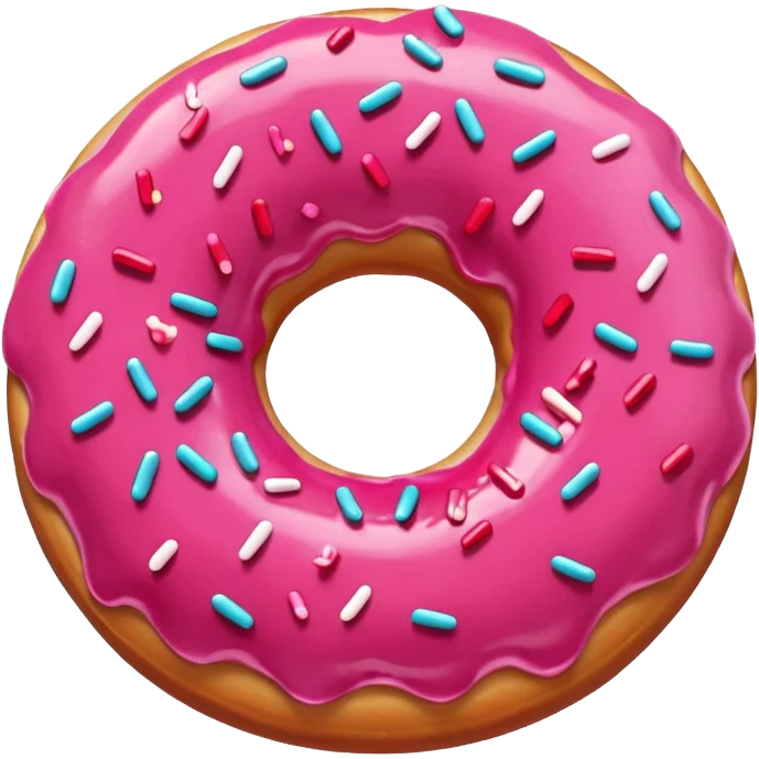 Donut pink glaze, only red sprinkles emoji