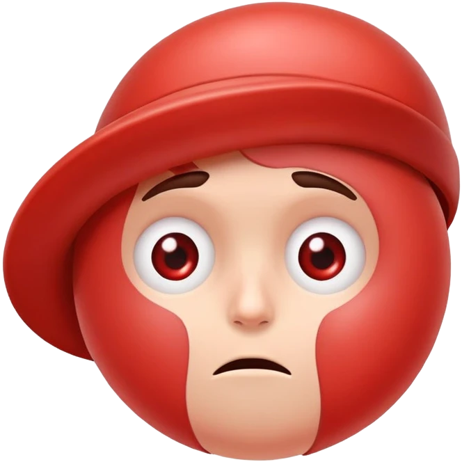 Red blood cell with low hemoglobin, looking tired with pale color emoji