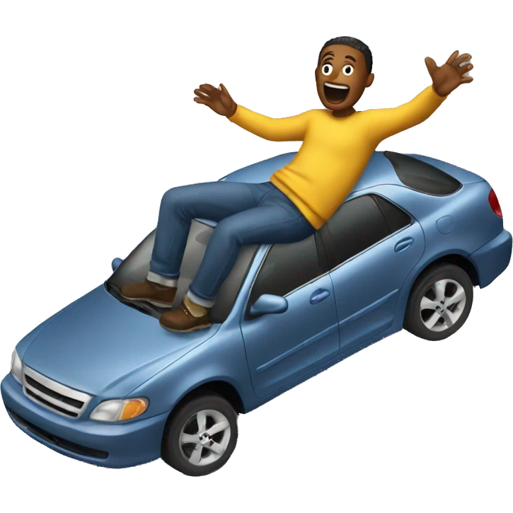 Somebody falling off a car emoji
